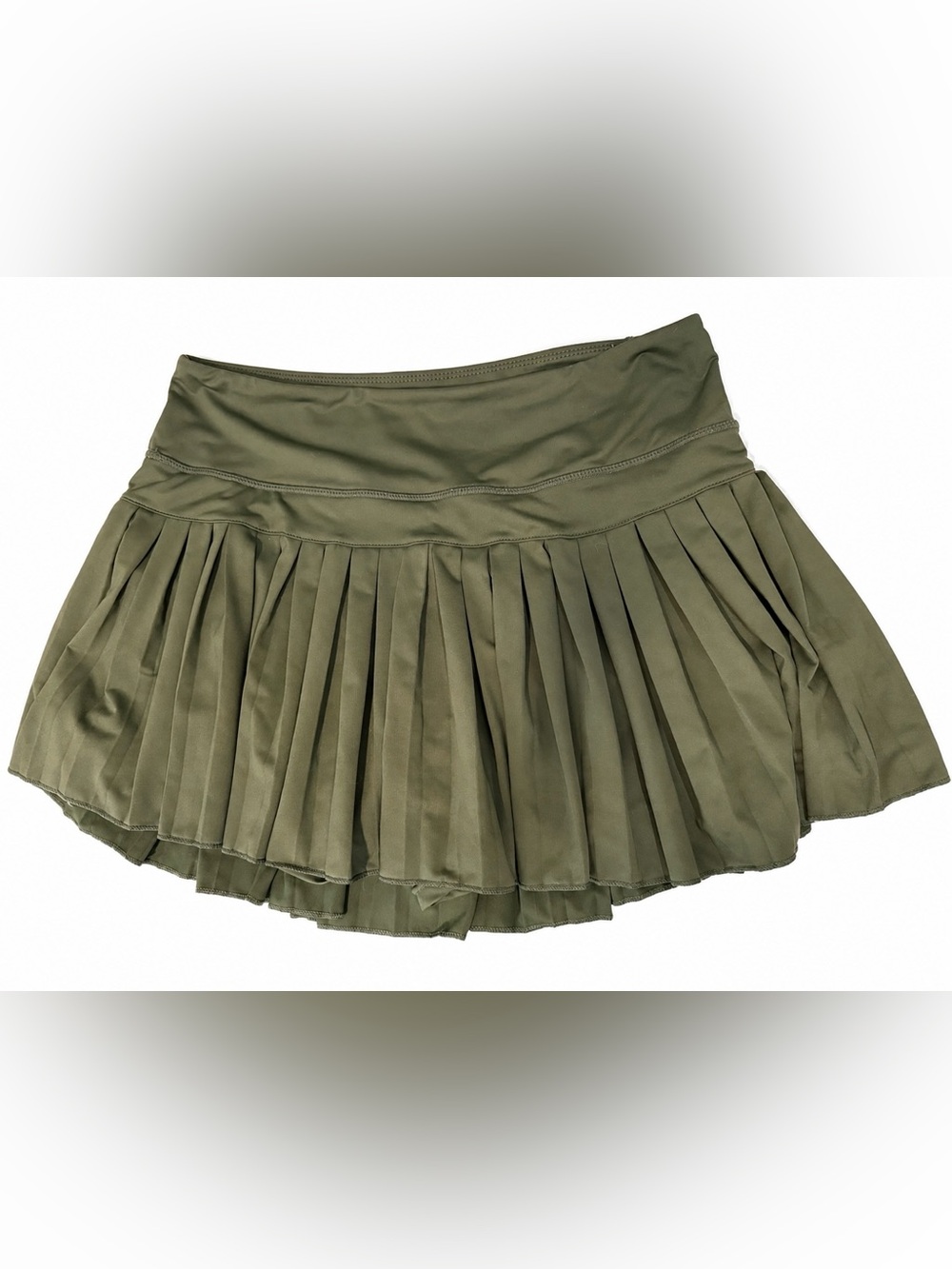 Gold Hinge Pleated Athletic Tennis Golf Skort – Olive Green – Size Large